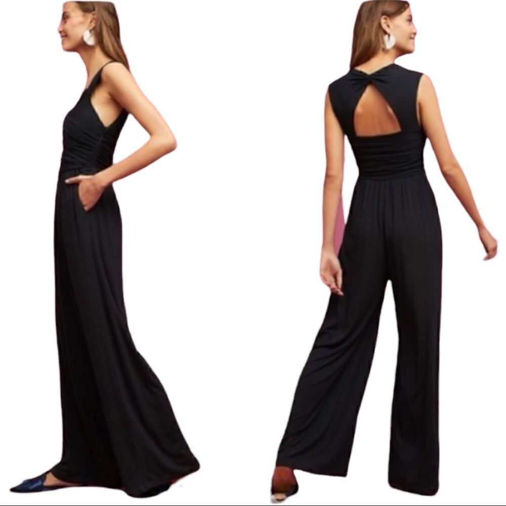 MOULINETTE SOEURS Anthro Black Jumpsuit SMALL